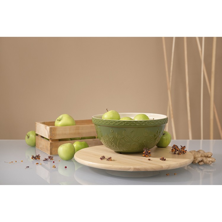 Миска зеленого цвета с рельефным узором Ягоды Тайги из коллекции russian north, 2,5 л (74287)