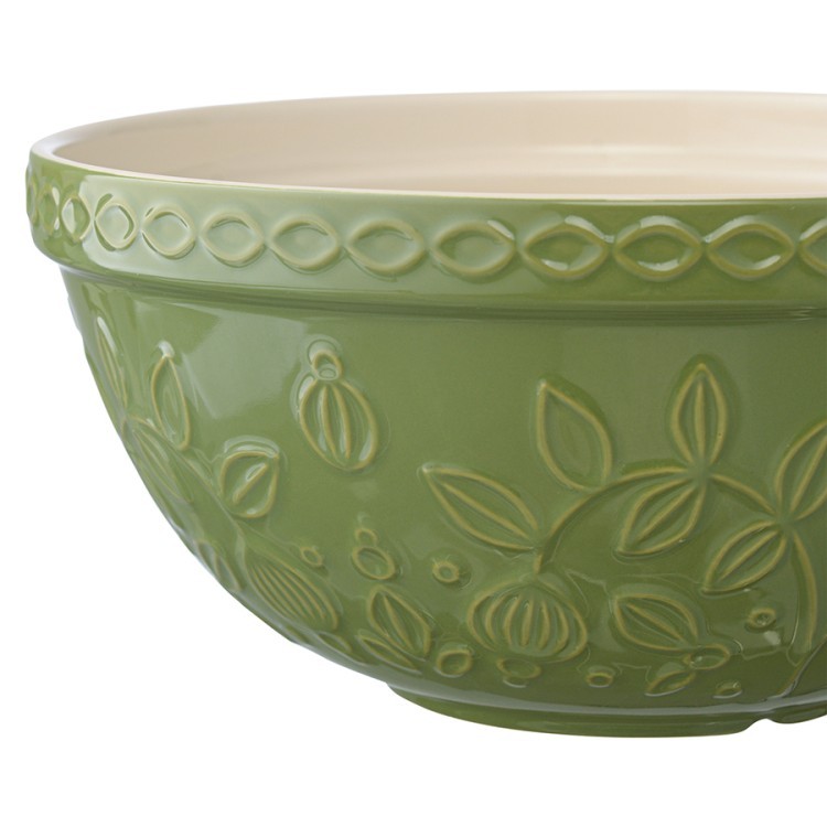 Миска зеленого цвета с рельефным узором Ягоды Тайги из коллекции russian north, 2,5 л (74287)