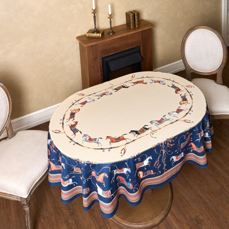 Скатерть овальная "passage"140х180см ,бежевый, 100% хлопок,твил, пропитка Lefard (850-758-4)