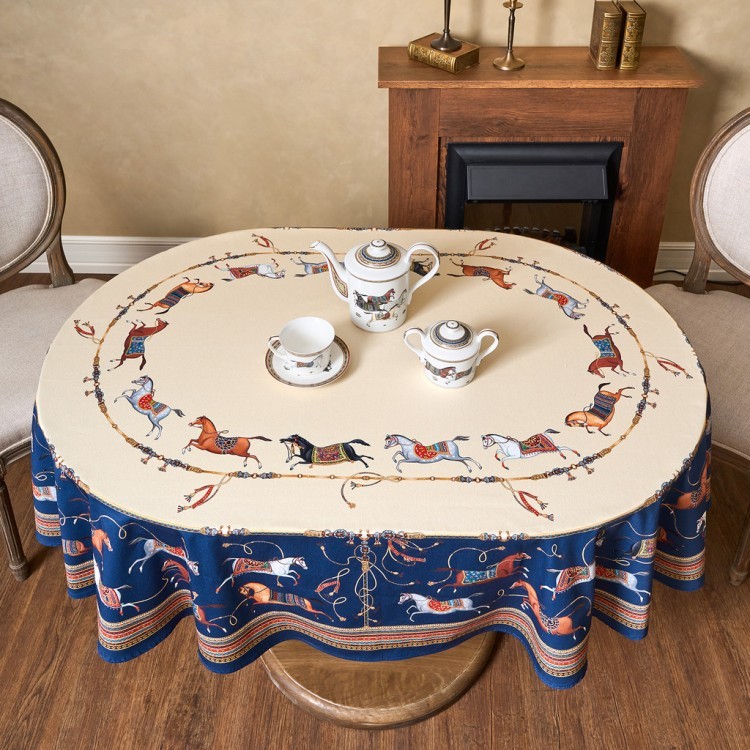 Скатерть овальная "passage"140х180см ,бежевый, 100% хлопок,твил, пропитка Lefard (850-758-4)