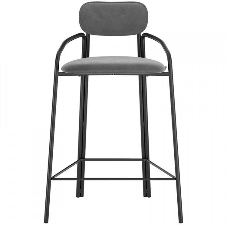 Набор из 2 полубарных стульев ror, round, велюр, черный/серый (74458)