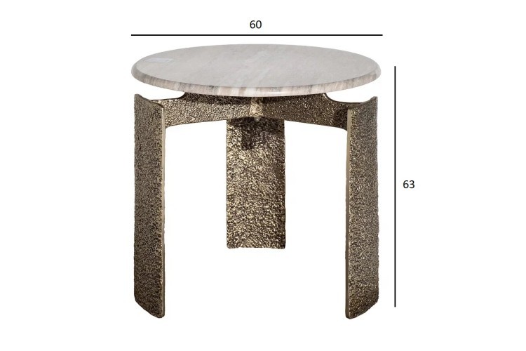 Стол журнальный мраморный d60*63см (TT-00014987)