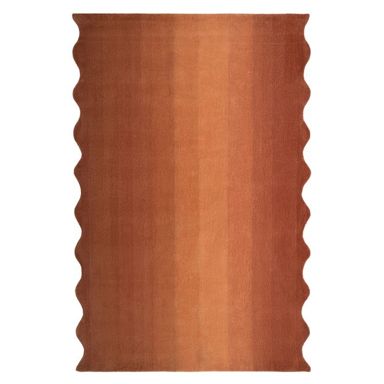 Ковер из шерсти over horizon терракотового цвета из коллекции trendy ruffles (79361)