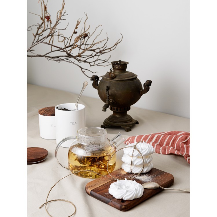 Банка керамическая для хранения чая, 650 мл, белая (70323)