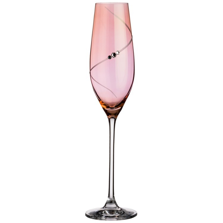 Набор бокалов для шампанского из 2 штук "силуэт" pink 220 мл Diamant (681-113)
