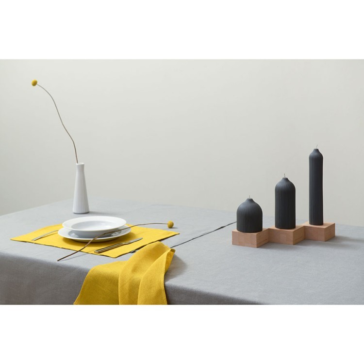 Дорожка на стол из стираного льна серого цвета из коллекции essential, 45х150 см (73770)