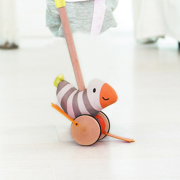 Серия Пастель Детская игрушка каталка с ручкой "Учимся ходить" (E8510_HP)