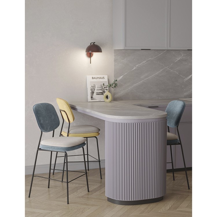 Стул полубарный pea, велюр, сине-зеленый/бежевый (77074)