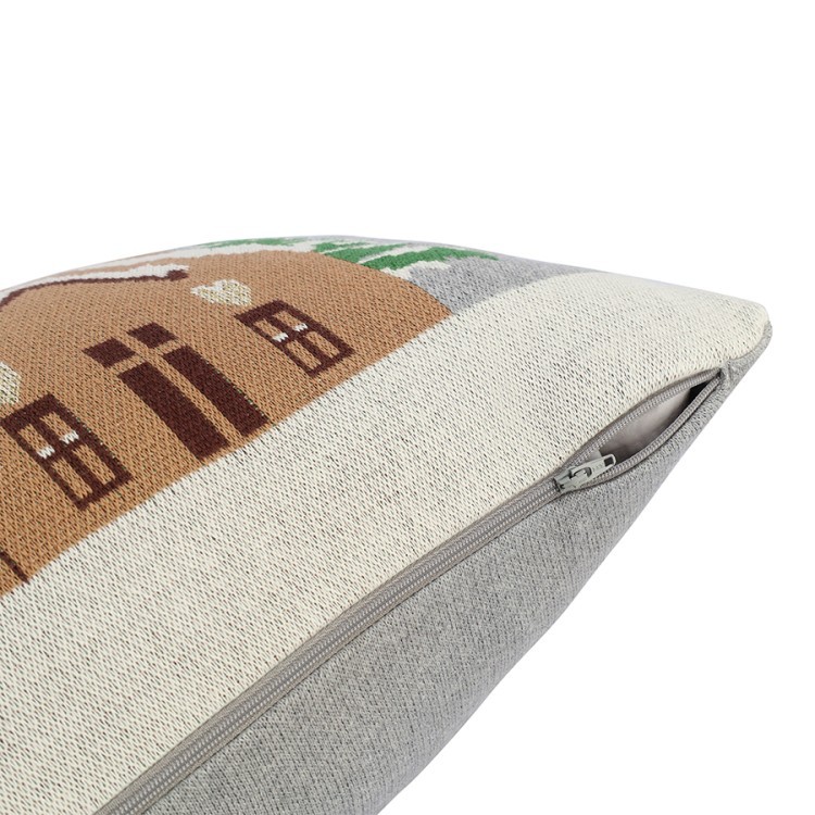 Подушка вязаная с новогодним рисунком christmas village из коллекции new year essential, 40x60 см (79347)