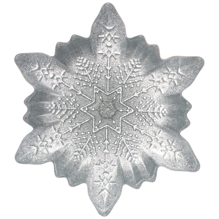 Блюдо "snow cristal" silver  20см АКСАМ (339-282)