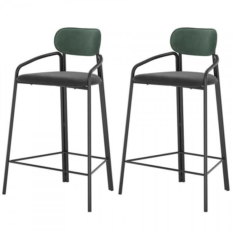 Набор из 2 полубарных стульев ror, round, велюр, черный/темно-зеленый/черный (74459)