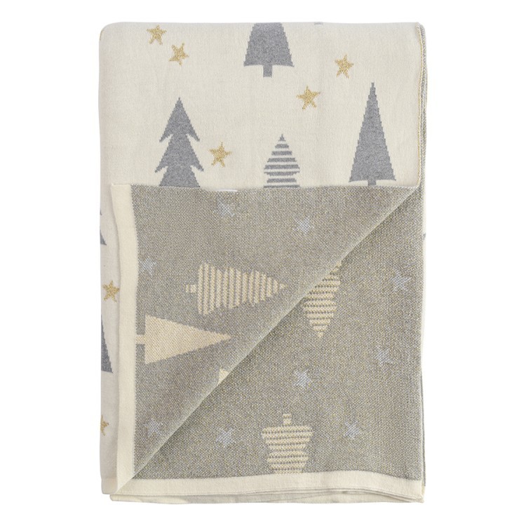 Плед из хлопка с новогодним рисунком magic forest из коллекции new year essential, 130х180 см (74414) Плед из хлопка с новогодним рисунком magic forest из коллекции new year essential, 130х180 см (74414)