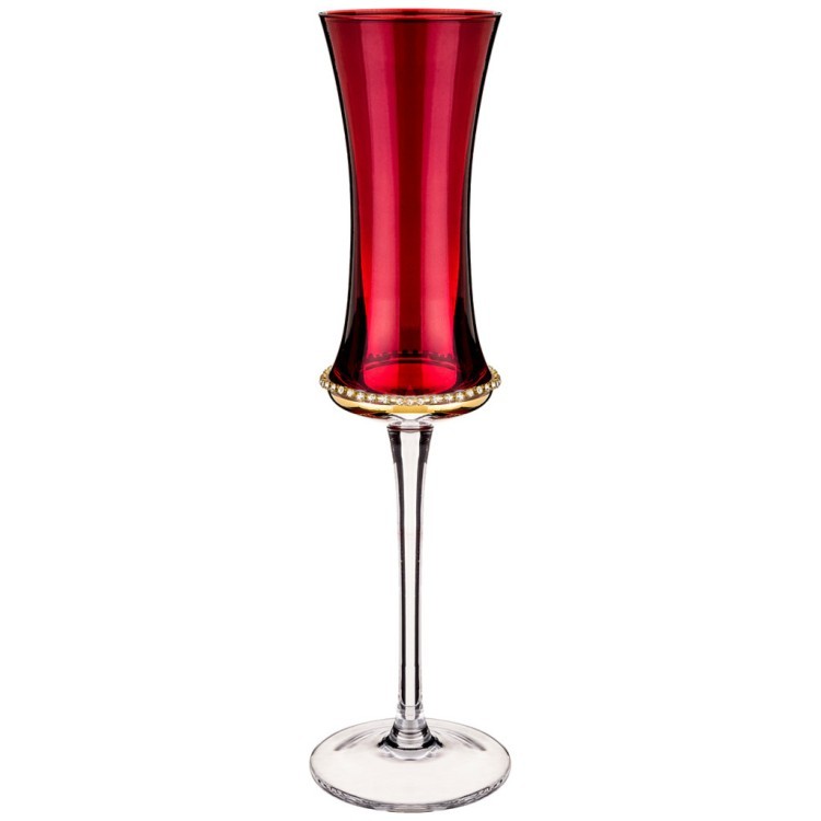 Набор из 6-ти бокалов для шампанского "бургундия" 130 мл. серия "muza color" Dalian Hantai (595-007)
