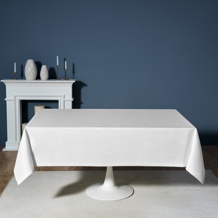 Скатерть  160х220 cm прямоугольная, "феерия. серебро", цвет: белый, tm lefard, полиэстер 100% (кор=1 Lefard (986-004-21)