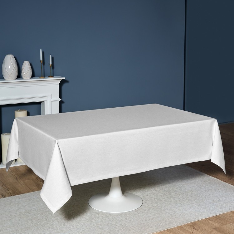 Скатерть  160х220 cm прямоугольная, "феерия. серебро", цвет: белый, tm lefard, полиэстер 100% (кор=1 Lefard (986-004-21)