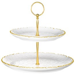 Блюдо двухъярусное lefard "charm" 19*2,5 см/26*2,5 см (с золотой линией) Lefard (779-358)