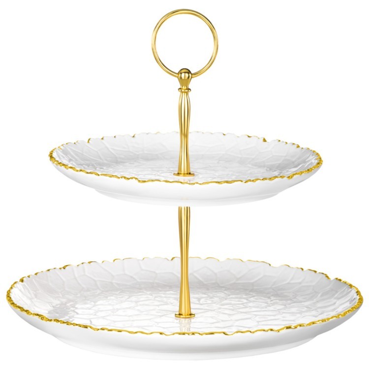 Блюдо двухъярусное lefard "charm" 19*2,5 см/26*2,5 см (с золотой линией) Lefard (779-358)