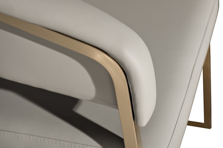 Стул экокожа св.серый/матовое золото 59,5*54*79см (TT-00014998)