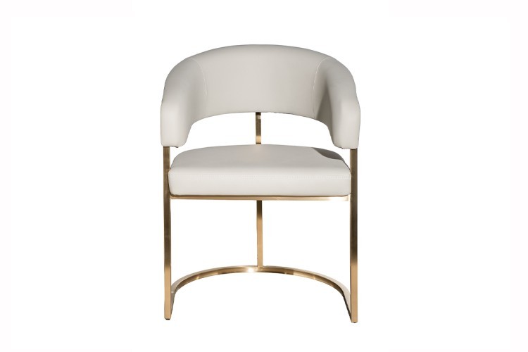 Стул экокожа св.серый/матовое золото 59,5*54*79см (TT-00014998)