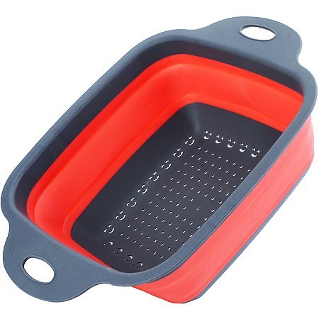 Дуршлаг силикон с ручками, КРАСНЫЙ.MB (31490)