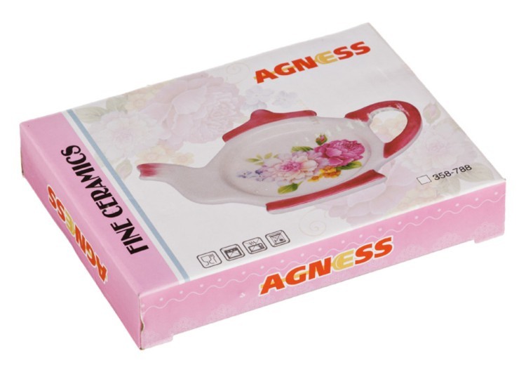 Подставка под чайные пакетики "корейская роза" 13*9*2 см. (кор=144шт.) Agness (358-637)