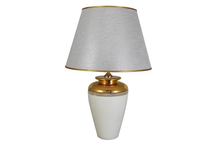 Настольная лампа с абажуром серебр.цвета Нью-Йорк (белый) Bruno Costenaro ( BC-754_BO-STR-L_S-AL )