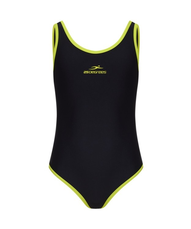 Купальник для плавания 25DEGREES Edge Black/Lime, полиамид, детский (2105126)