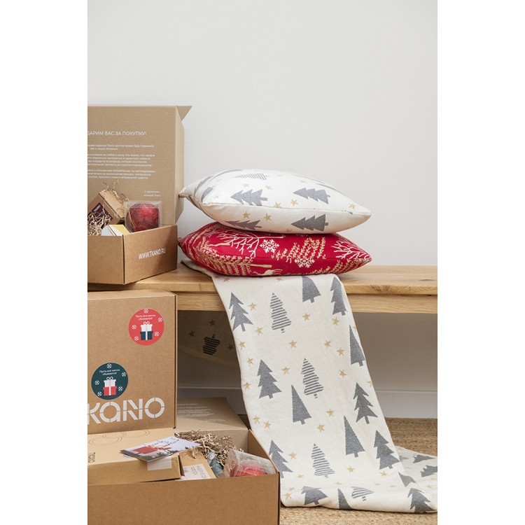 Подушка вязаная с новогодним рисунком magic forest из коллекции new year essential, 45х45 см (74416)