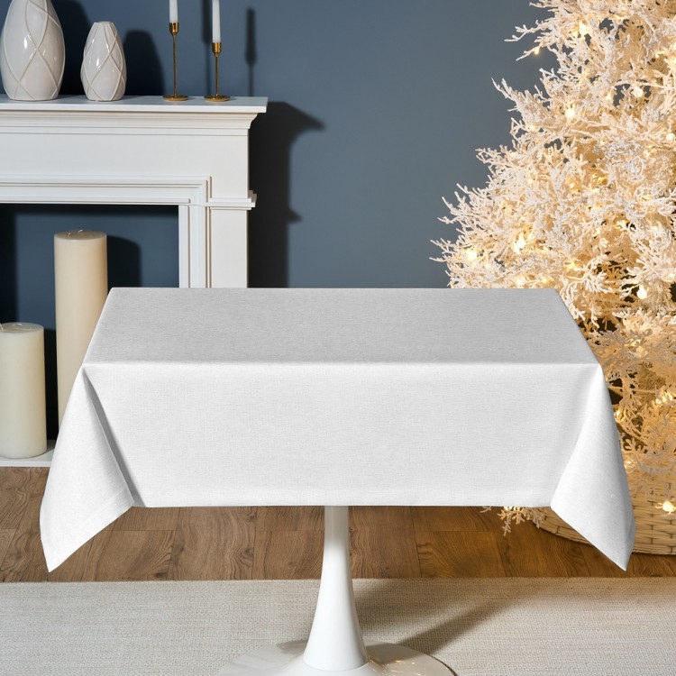 Скатерть 110х140 cm прямоугольная, "феерия. серебро", цвет: белый, tm lefard, полиэстер 100% (кор=34 Lefard (986-004-19)