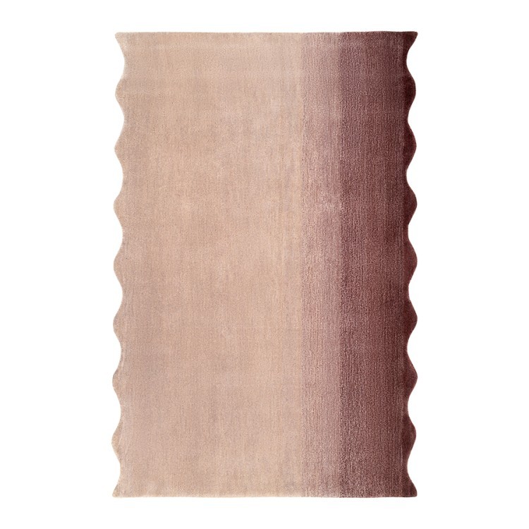 Ковер из шерсти over horizon цвета марсала из коллекции trendy ruffles (79363)