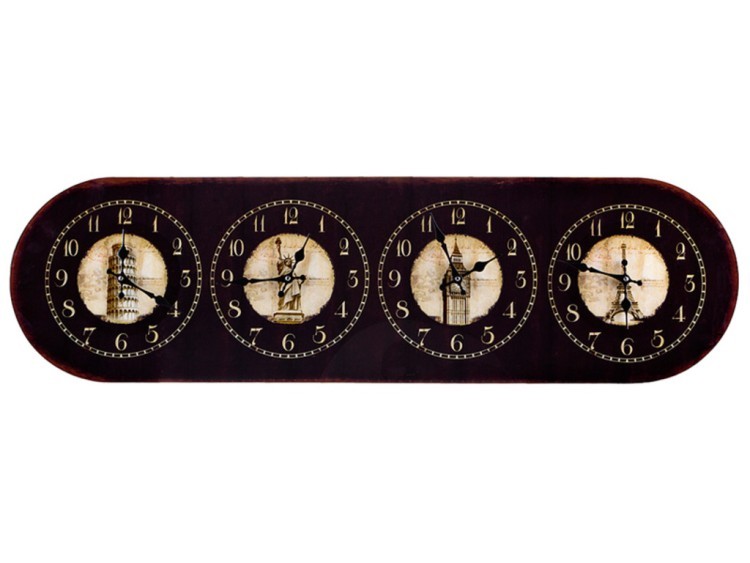 Часы настенные с мировым временем 34*120 см. Guangzhou Weihong (44-236) 