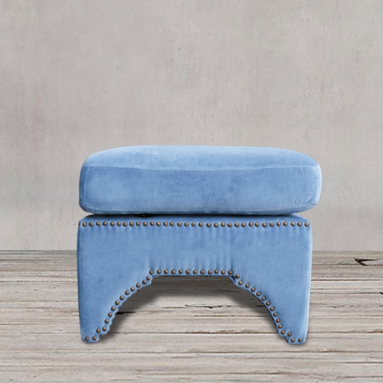 Пуф Нора Nora/Velvet 20, каркас дуб, обивка бельгийский вельвет, blue, ROOMERS FURNITURE Пуф Нора Nora/Velvet 20, каркас дуб, обивка бельгийский вельвет, blue, ROOMERS FURNITURE