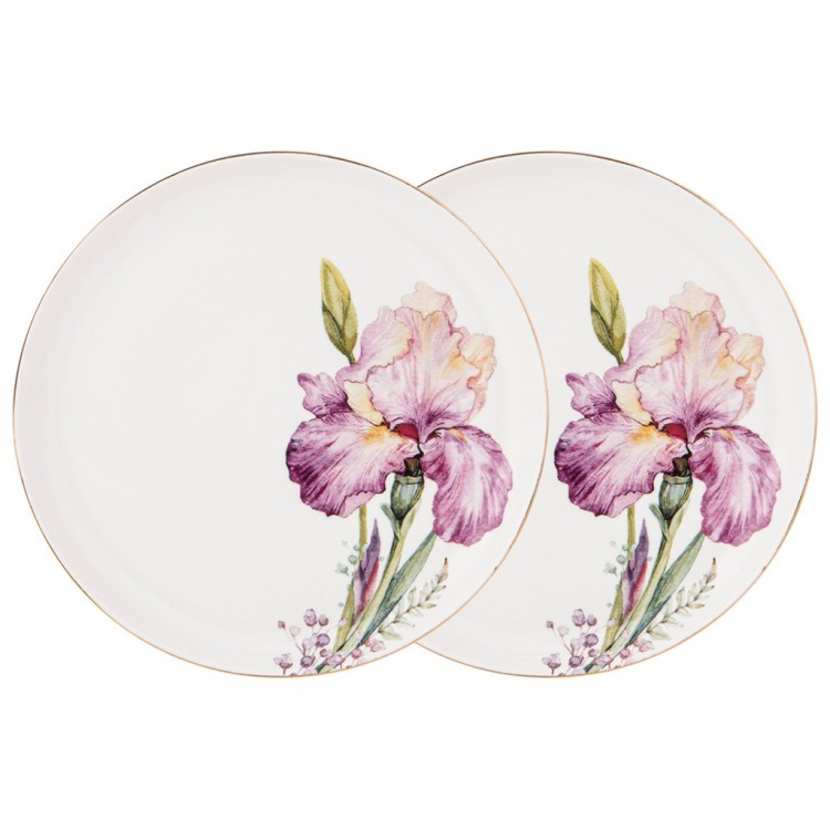 Набор тарелок обеденных lefard "irises" 2 шт. 23 см, разноцветный (590-349-11) 