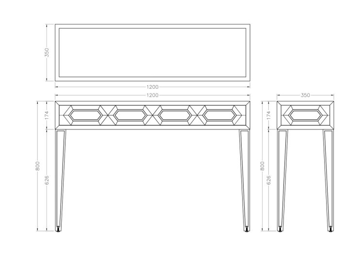Консоль зеркальная  120*35*80см (TT-00002020)