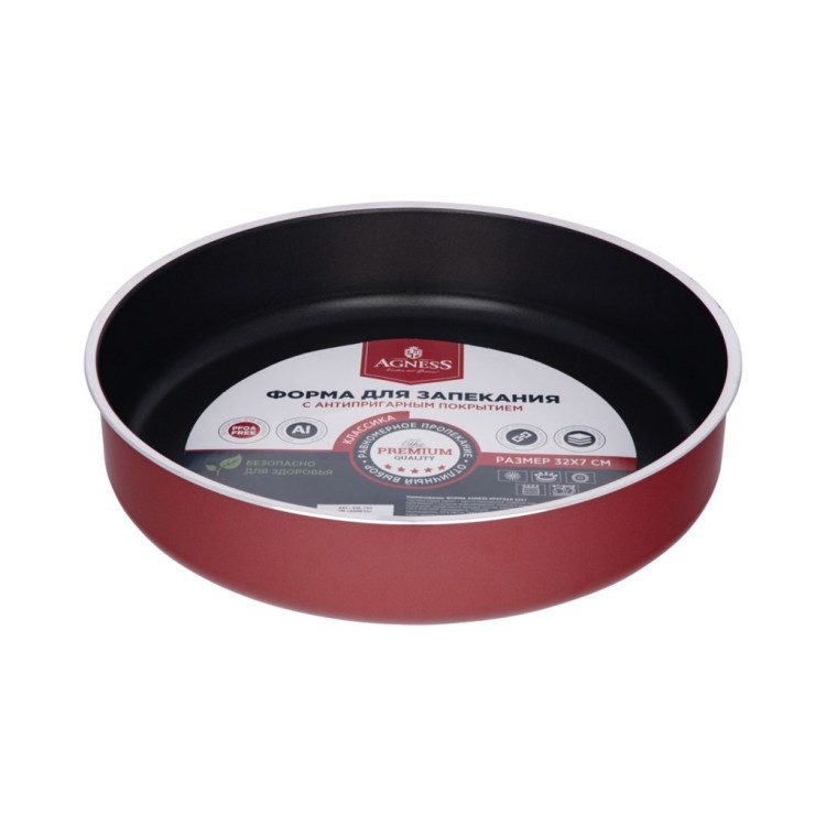 Форма agness red star круглая  30x7 см трехслойное антиприг покр, pfoa free Agness (936-736)