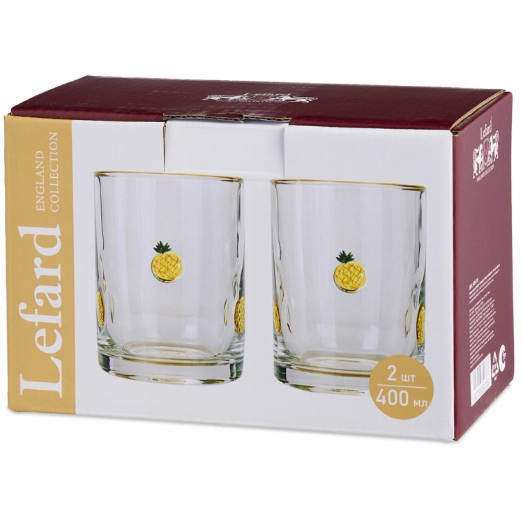Набор стаканов "fruity pineapple" из 2 шт. 400 мл Lefard (685-133)