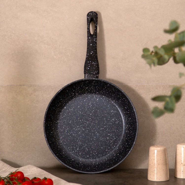 Сковорода agness с антипригарным покрытием "black marble", 22х4,5см Agness (932-513)