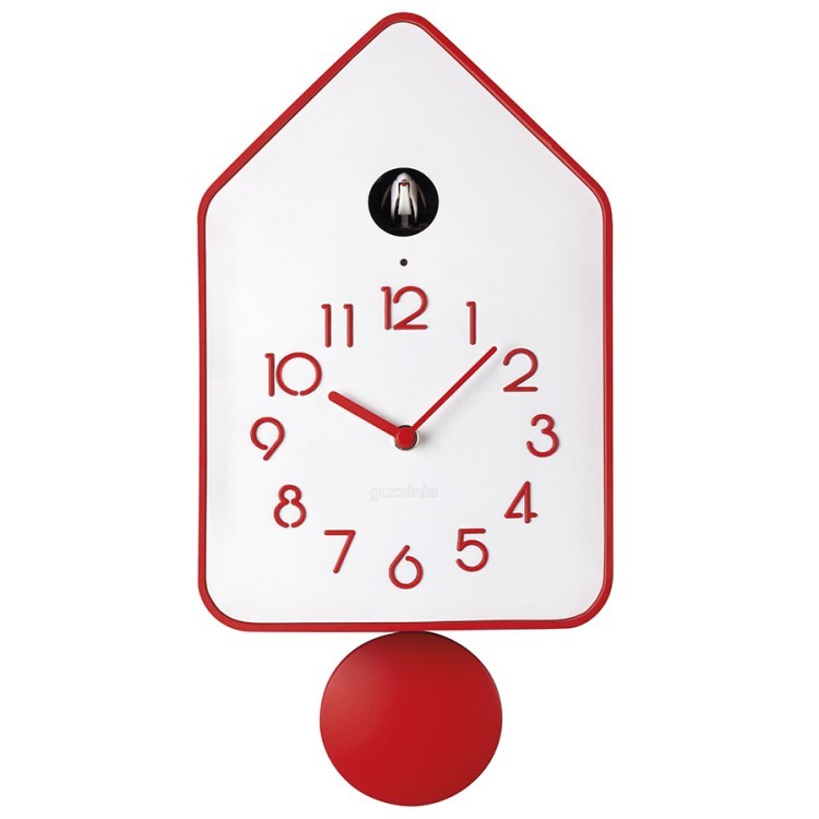 Часы настенные с маятником qq-up, красные (75630)