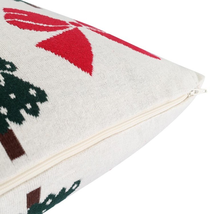 Подушка вязаная с новогодним рисунком christmas bows из коллекции new year essential, 45x45 см (79346)