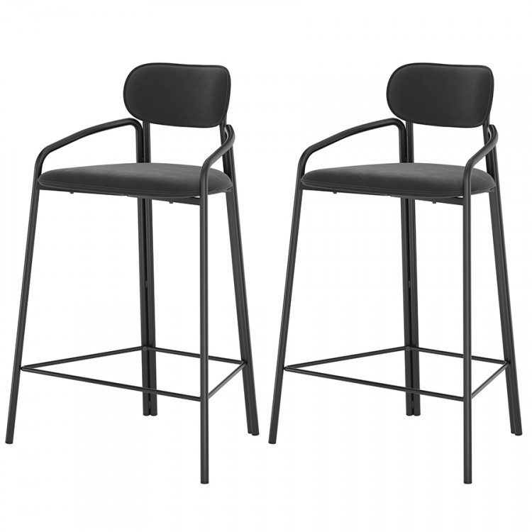 Набор из 2 полубарных стульев ror, round, велюр, черный/черный (74461)