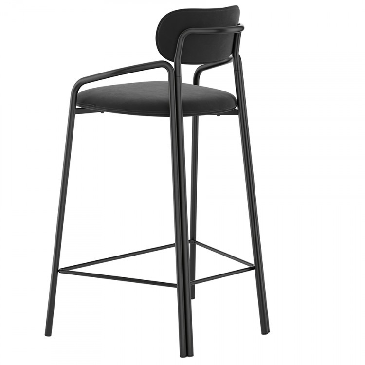 Набор из 2 полубарных стульев ror, round, велюр, черный/черный (74461)