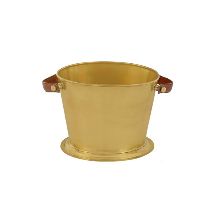 Емкость для охлаждения вина B637-L, металл, кожа, Antique brass, ROOMERS FURNITURE