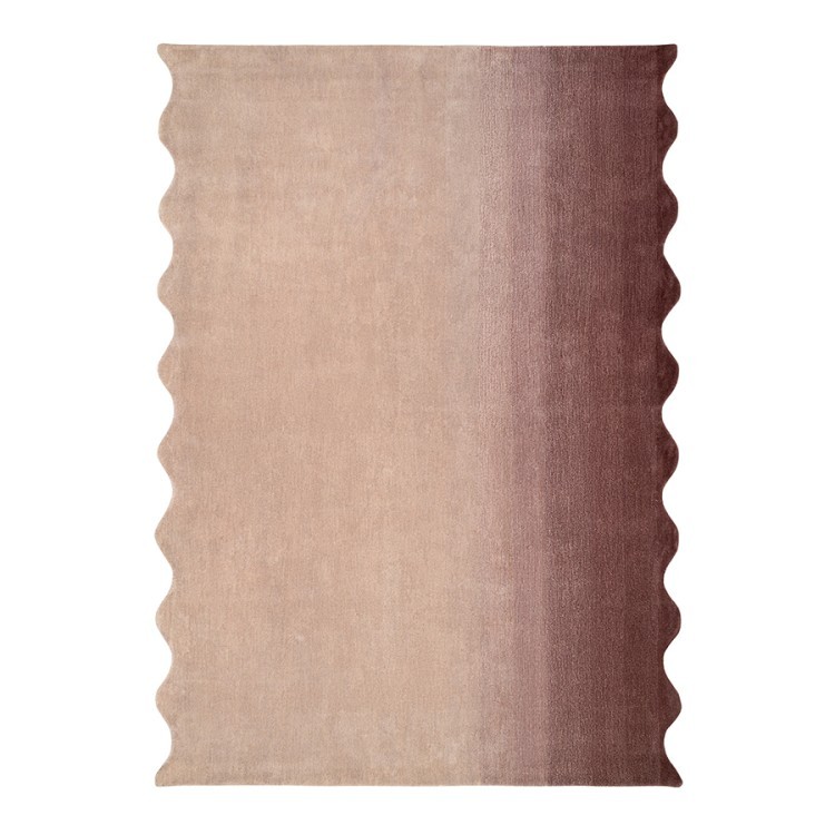 Ковер из шерсти over horizon цвета марсала из коллекции trendy ruffles (79364)