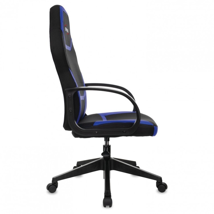 Кресло компьютерное BRABIX Alpha GM-018 ткань/экокожа черное/синее 532638 (1) (94614)