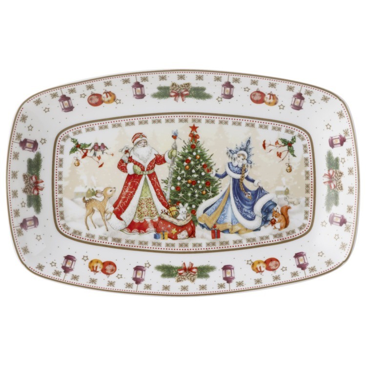 Блюдо lefard "дед мороз и снегурочка" прямоуг. 25*16*3 см Lefard (85-1729-11)