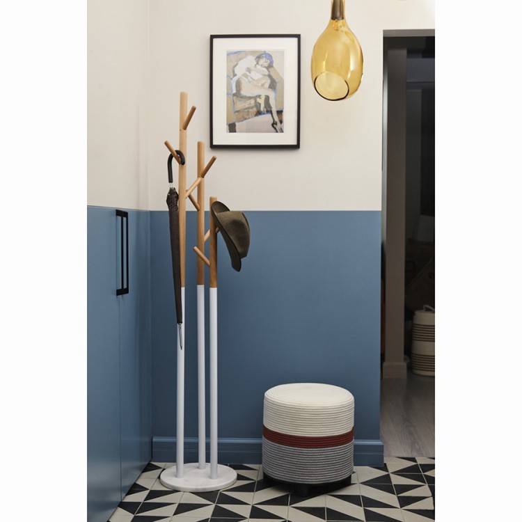 Вешалка напольная solheim, 171 см, белый мрамор/натуральное дерево (74895)