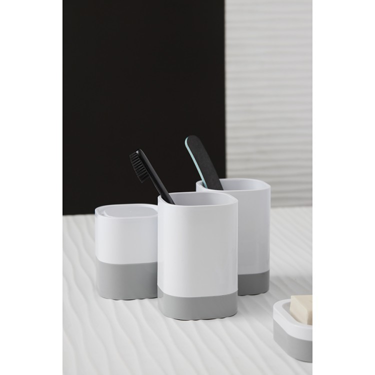 Стакан для зубных щеток tyer, 470 мл, белый/серый (75859)