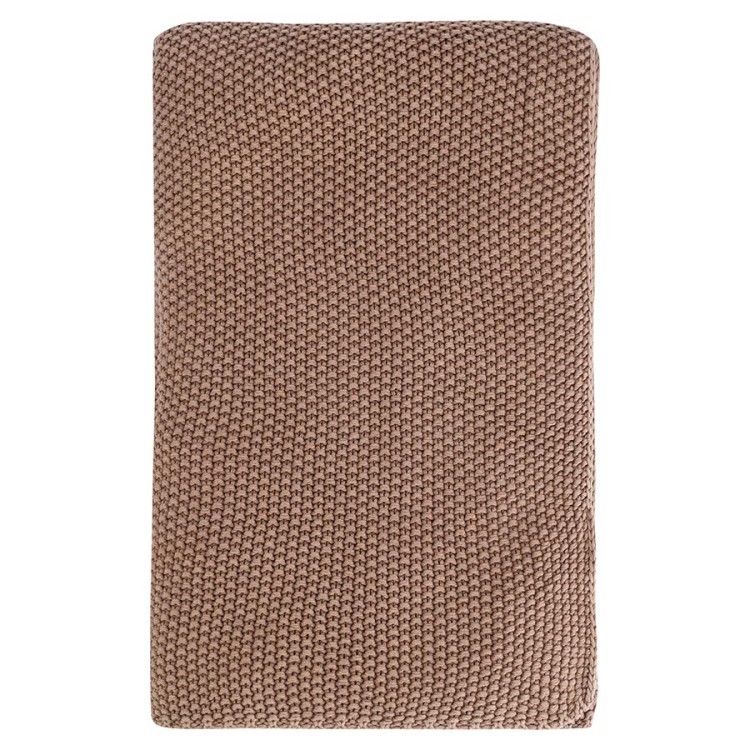 Плед из стираного хлопка цвета мокко из коллекции essential, 130x180 см (79340)