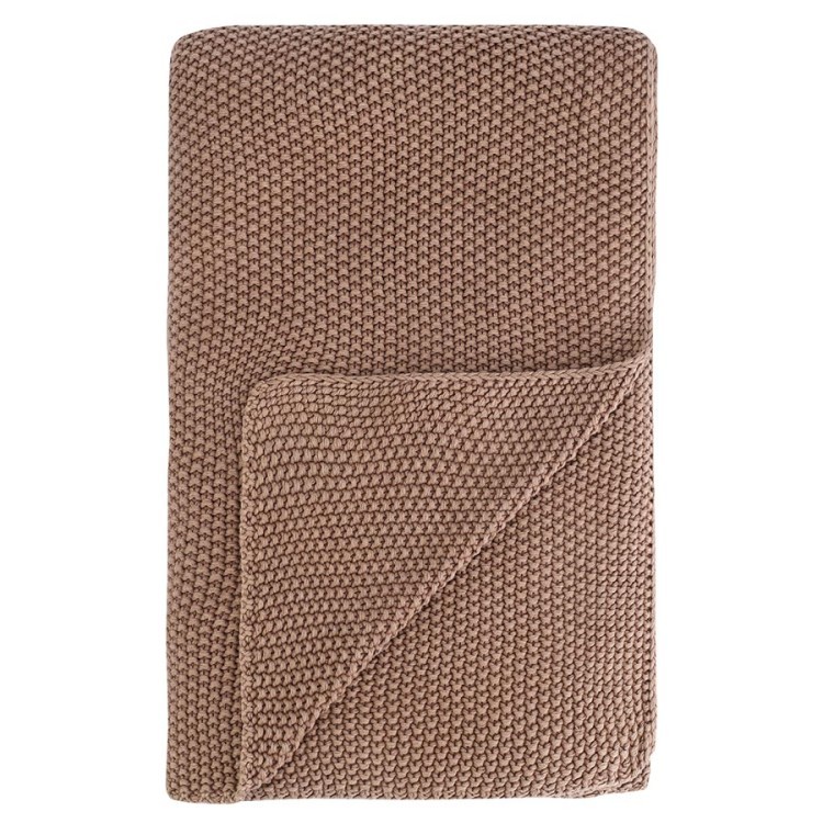 Плед из стираного хлопка цвета мокко из коллекции essential, 130x180 см (79340)