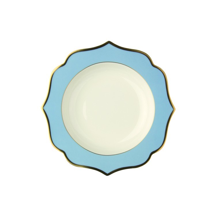 Тарелка LION005CE004220, костяной фарфор, blue, ivory, gold, LE COQ Тарелка LION005CE004220, костяной фарфор, blue, ivory, gold, LE COQ